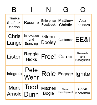 PGO People Board Bingo Card