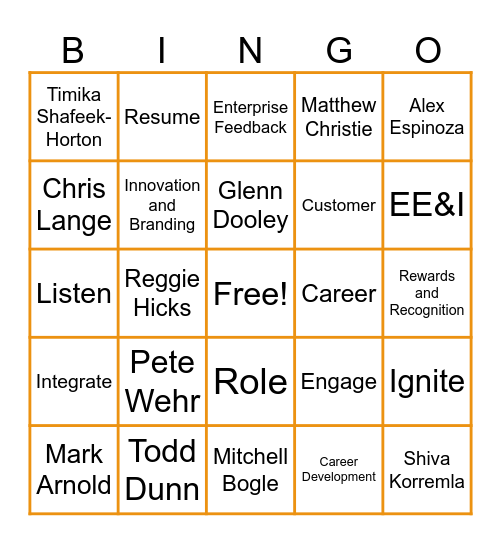 PGO People Board Bingo Card