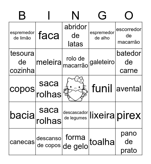 Bingo do Chá da Gra Bingo Card