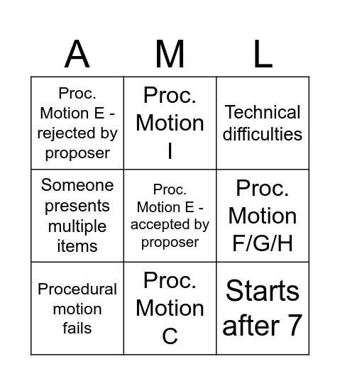 ruaidhrí's comhairle bingo with input from Conchúr Bingo Card