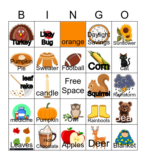 Fall Bingo Card