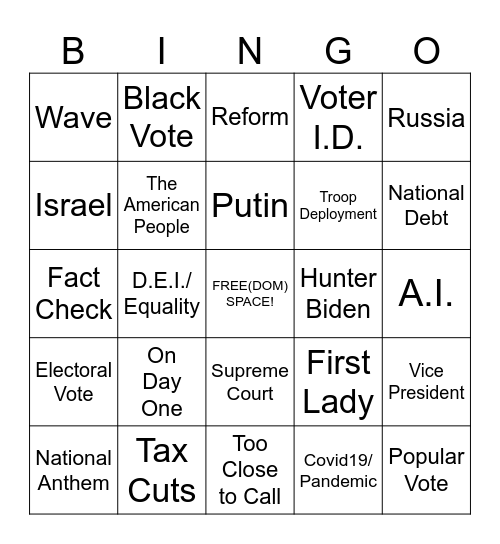 2024 Election BINGO Card