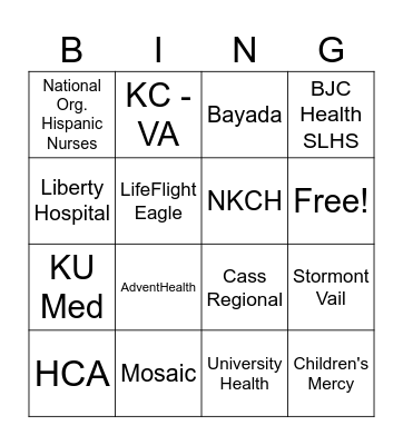 Name ______________________ Bingo Card