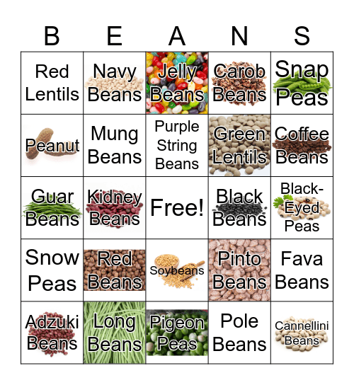 Beans Bingo Card