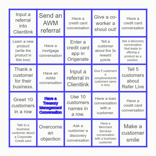 Conversation Bingo Card