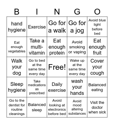 Please skill Bingo Card