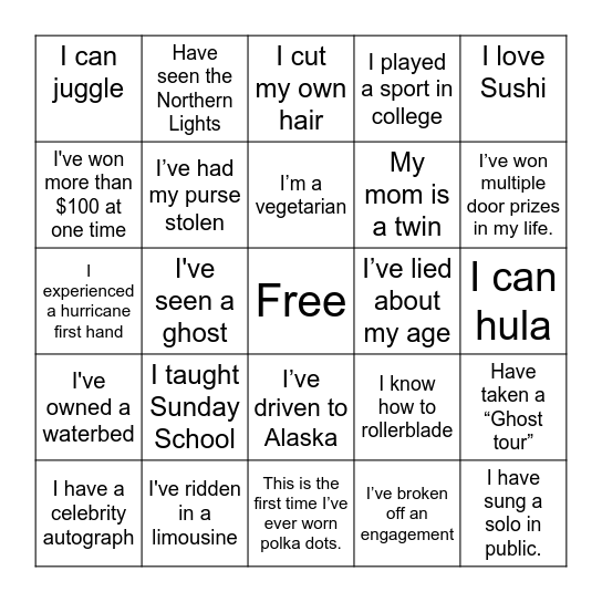 Life’s Colorful Journey 8 Bingo Card