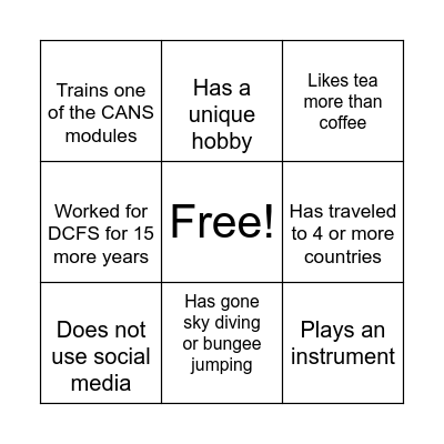 Find a Coworker Who... Bingo Card