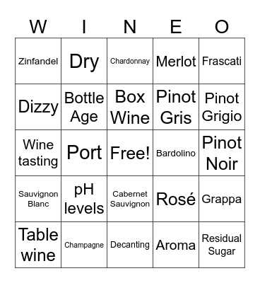BKO-WINEO Bingo Card