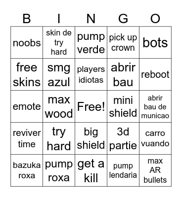 fortnite Bingo Card