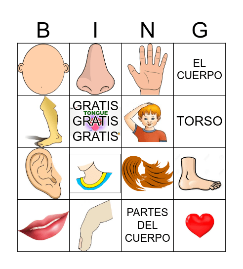 Body Bingo Card