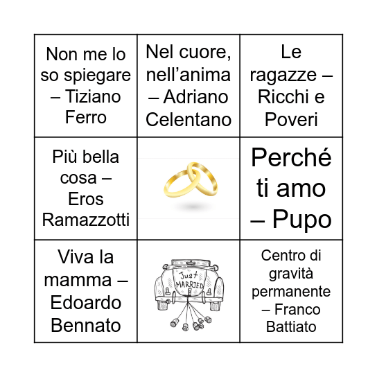 Bingo Song Bingo Card