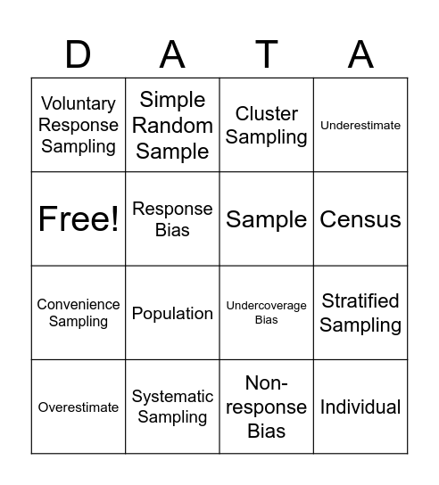 Data! Bingo Card