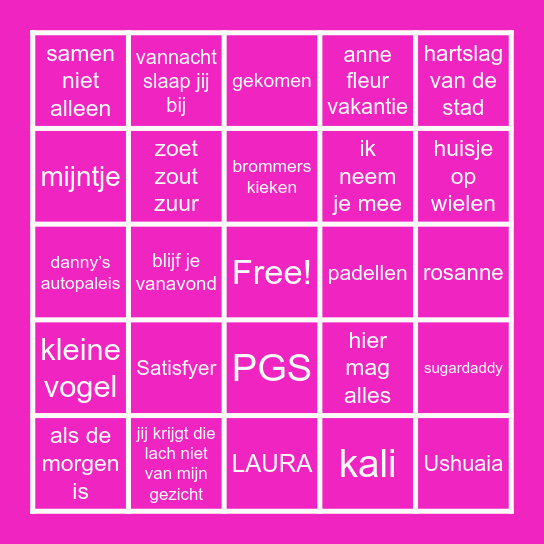 SWINGO Bingo Card