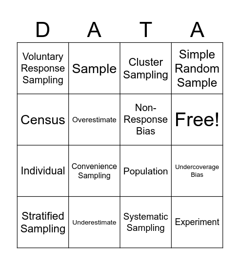 Data! Bingo Card