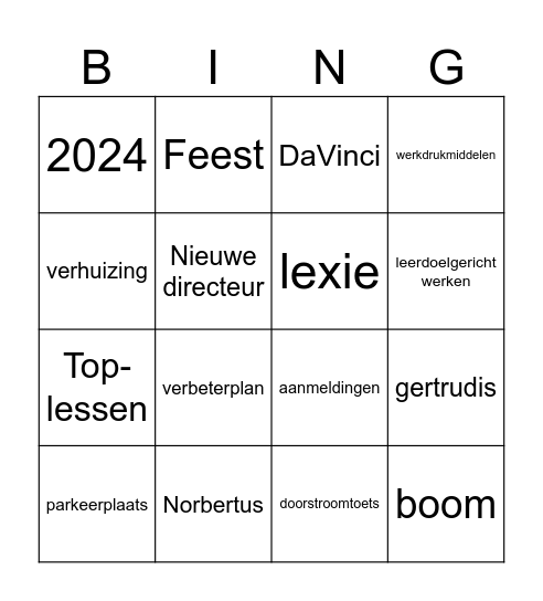 Tongerlo kerstbingo Card