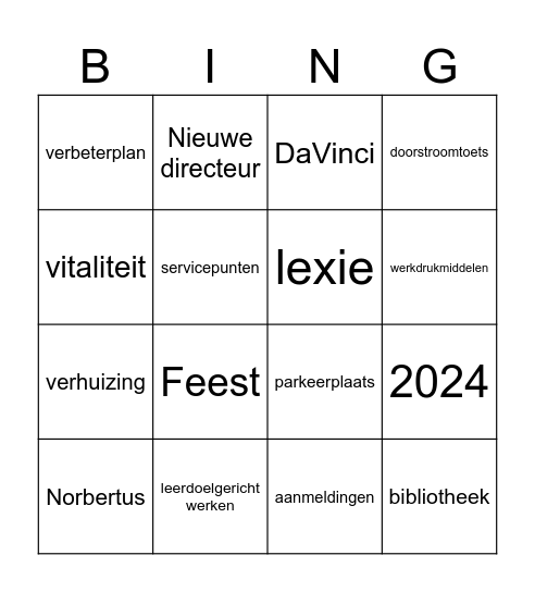 Tongerlo kerstbingo Card
