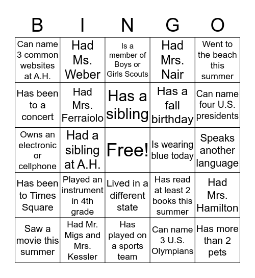 Bingo Card