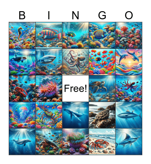 Aquatic Bingo Card