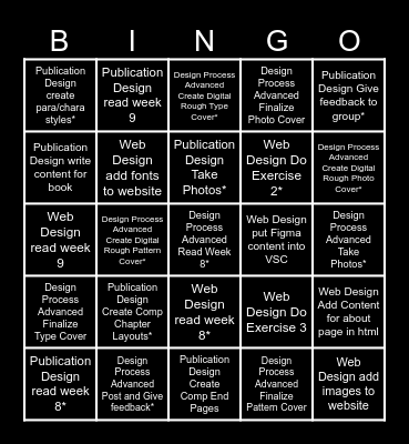 To - Do List 9 Bingo Card