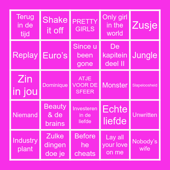 SWINGO Bingo Card