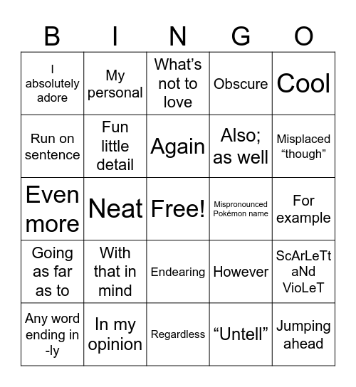 Hoops and Hip Hop Bingo Card