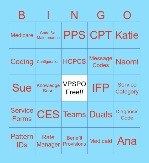 Vendor Payment Solutions Team Bingo Card