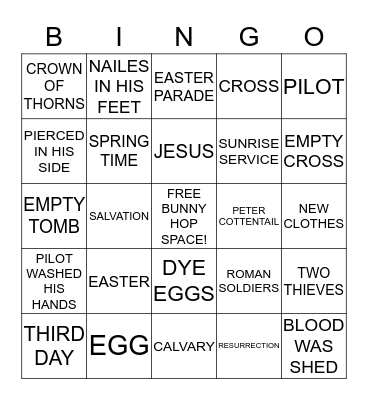 GOOD FRIDAY AND HAPPY EASTER BINGO! Bingo Card
