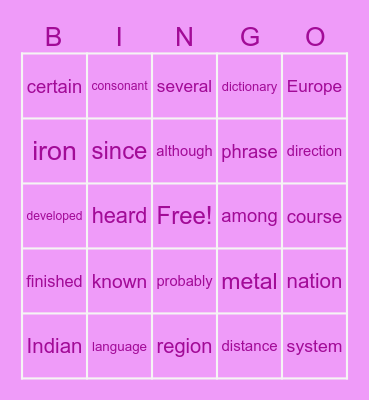 ARIA Nov Bingo Card