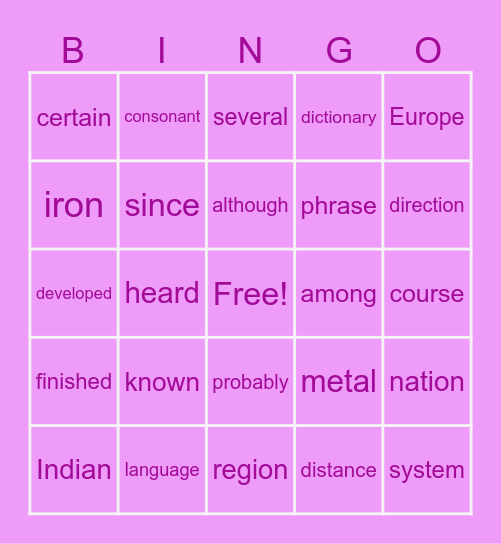 ARIA Nov Bingo Card