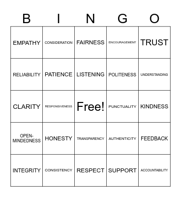 Unluck Communication Bingo Card