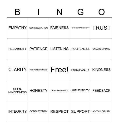 Unluck Communication Bingo Card