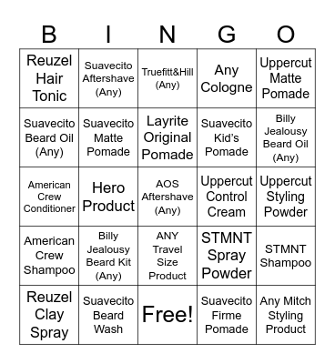 TG Bingo Card