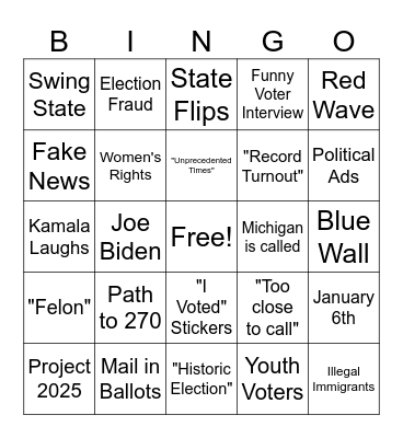 Election Day BINGO Card