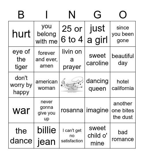 MUSIC Bingo Card