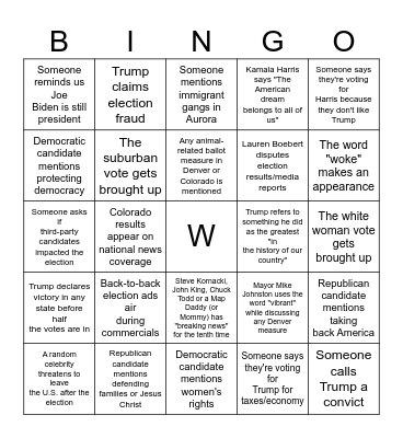2024 Election Bingo Card