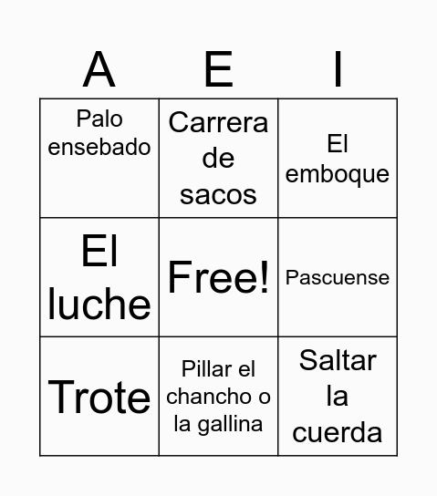 Lotería Cultural Chilena Bingo Card