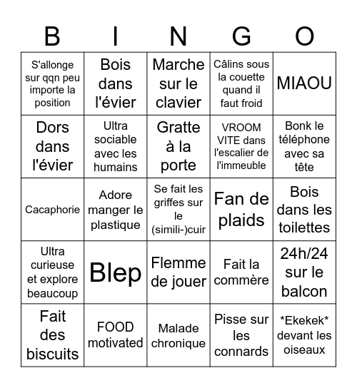 Mei Bingo Card