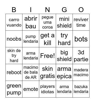 Fortnite Bingo Card