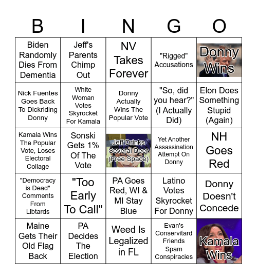 Jeff's 2024 Presidential Bingo Card