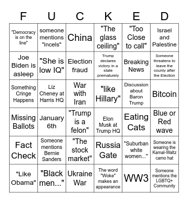 2024 Election Bingo Card