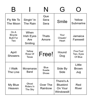 Music Bingo Card