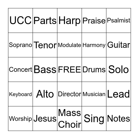 Music Bingo Card