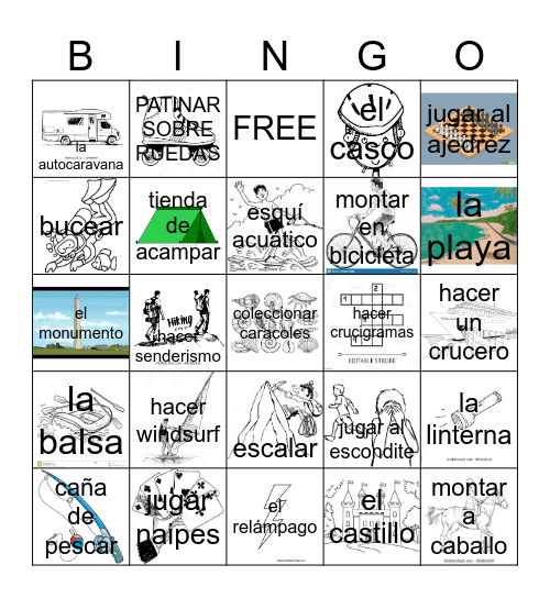 CCHS--SPANISH 3 ¿Qué hiciste el verano pasado? Bingo Card