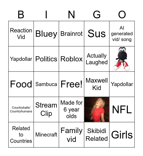 YouTube Shorts Bingo Card