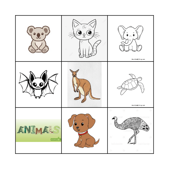 Auslan Animal Bingo! Bingo Card