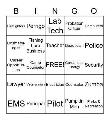 Career Bingo Card