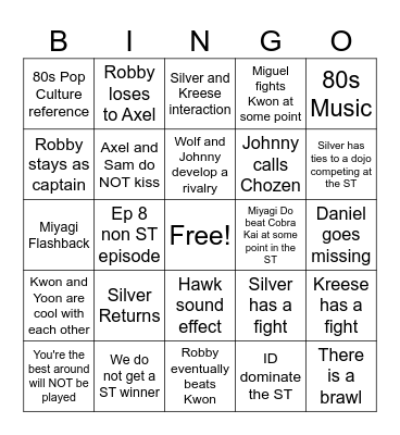 Part 2 Bingo Card
