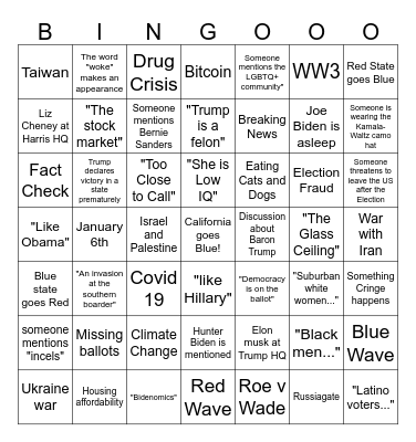 2024 Election Bingo Card
