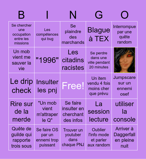 LE BINGO DE DAGGERFALL Bingo Card